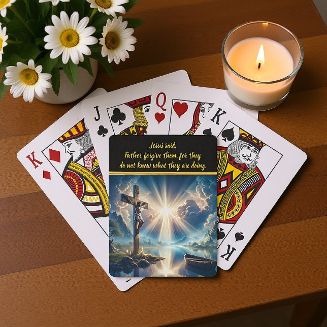 Jesus Crucified Above Waters Awaiting Resurrection Playing Cards (Creator Uploaded)