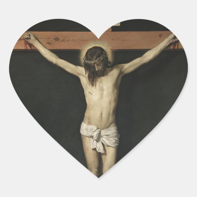JESUS CRUCIFIED HEART STICKER (Front)