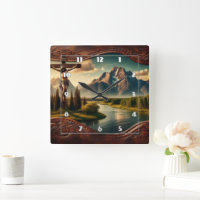 Jesus Crucified In Front of Majestic Mountains
