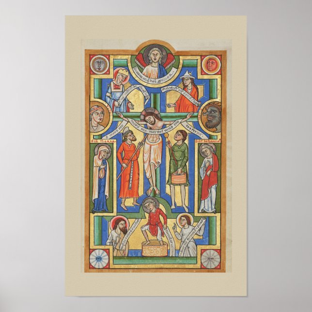 Jesus Crucified Mediaeval illumination Poster (Front)