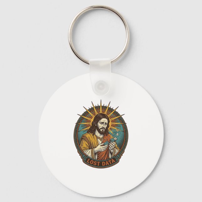 Jesus Crushed USB Flash Drive Lost Data Humor_1 Key Ring (Front)