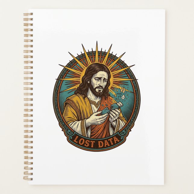 Jesus Crushed USB Flash Drive Lost Data Humor_1 Planner (Front)