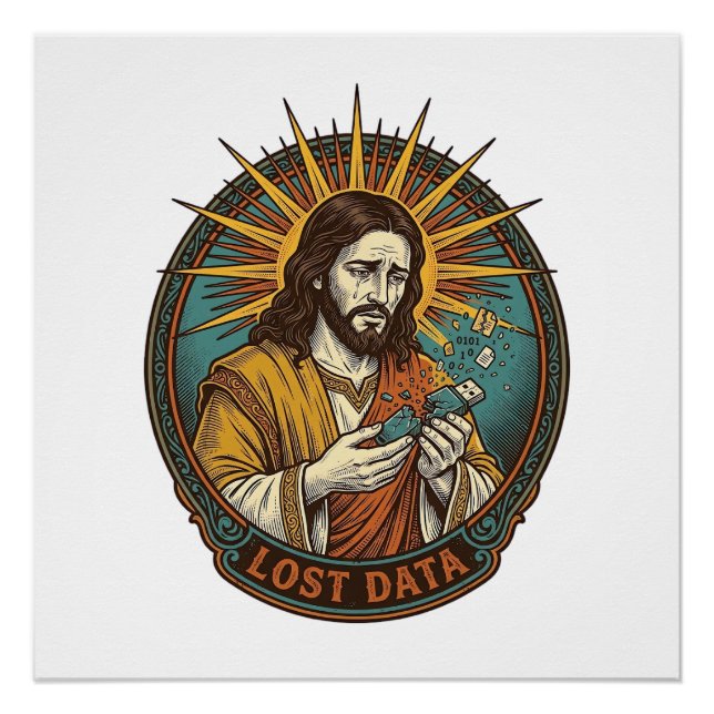 Jesus Crushed USB Flash Drive Lost Data Humor_1 Poster (Front)