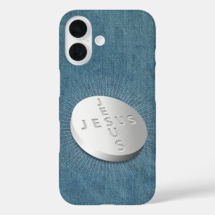 Jesus Cures Pill Christian Religious Faith Denim iPhone 16 Case