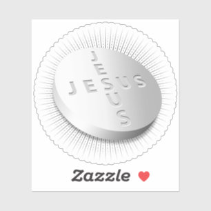 Jesus Cures Pill Tablet Christian Starburst Cross
