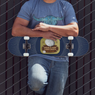 Jesus Cures Pill Tablet Tin Christian Halo Cross Skateboard