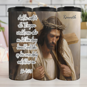 Jesus: Daily Cross, Follow Me Thermal Tumbler
