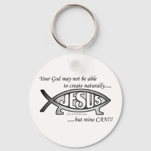 Jesus & Darwin Fish Keychain