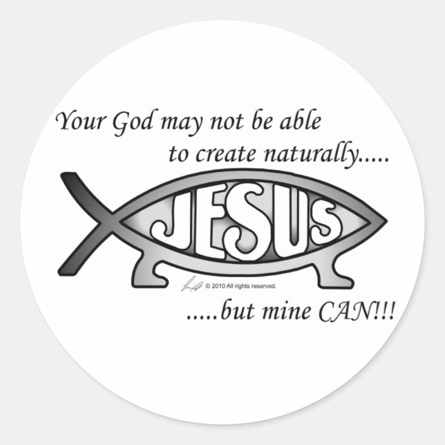 Jesus & Darwin Fish Stickers (Front)