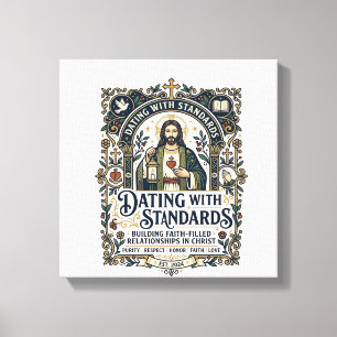 Jesus Dating Christian Relationship Humour Shirt F Canvas Print