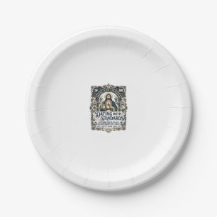 Jesus Dating Christian Relationship Humour Shirt F Paper Plate