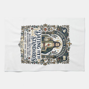 Jesus Dating Christian Relationship Humour Shirt F Tea Towel