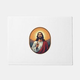 Jesus Dawn Crest Vintage Engraving Shirt Doormat