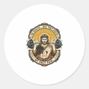 Jesus Dead Headphones Mid Set Silent Workout Gym H Classic Round Sticker