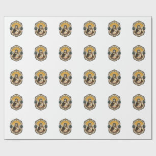 Jesus Dead Headphones Mid Set Silent Workout Gym H Wrapping Paper