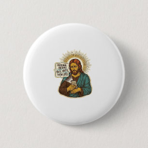 Jesus Dead Phone No Music Heavy Lift Gym Humor_1 6 Cm Round Badge