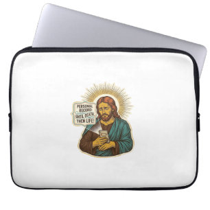 Jesus Dead Phone No Music Heavy Lift Gym Humor_1 Laptop Sleeve