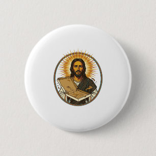 Jesus Deceived By Empty Pizza Box Party Food Humou 6 Cm Round Badge