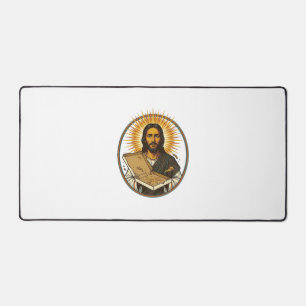 Jesus Deceived By Empty Pizza Box Party Food Humou Desk Mat