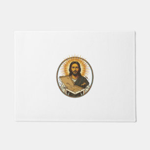 Jesus Deceived By Empty Pizza Box Party Food Humou Doormat