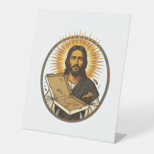 Jesus Deceived By Empty Pizza Box Party Food Humou Pedestal Sign
