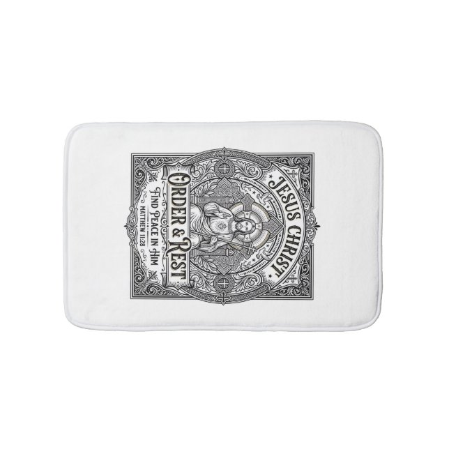 Jesus Declutter Clean Home Shirt Christian Graphic Bath Mat (Front)