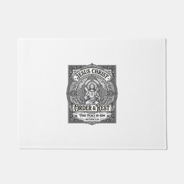Jesus Declutter Clean Home Shirt Christian Graphic Doormat (Front)