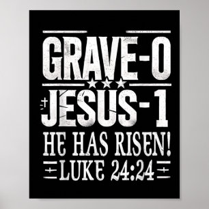 Jesus Defeated Grave On Easter Sunday He Is Risen Poster