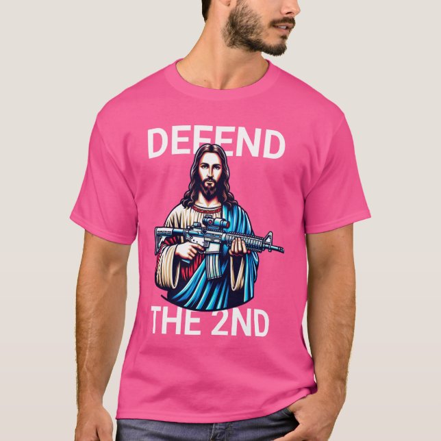 Jesus Defend The 2nd Amendment US Constitution Pat T-Shirt (Front)