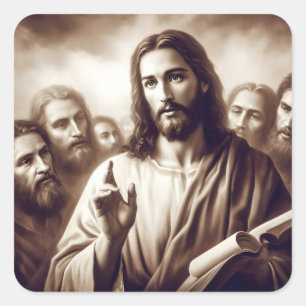 Jesus Depicted As A Teacher Square Sticker
