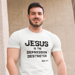 Jesus Depression Destroyer Life Christian Light T-Shirt