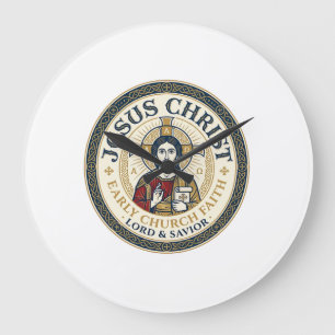 Jesus Desert Fathers Ancient Christian T-Shirt Ins Large Clock