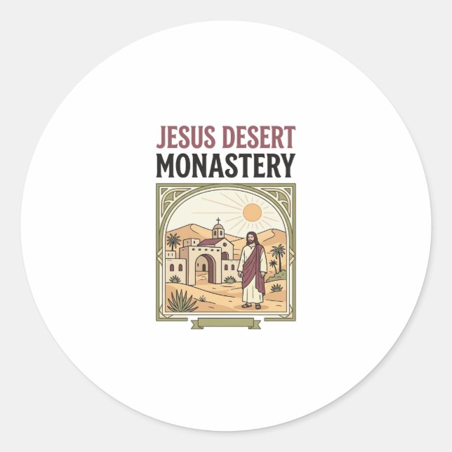 Jesus Desert Monastery Jesus Desert Monastery Chri Classic Round Sticker (Front)