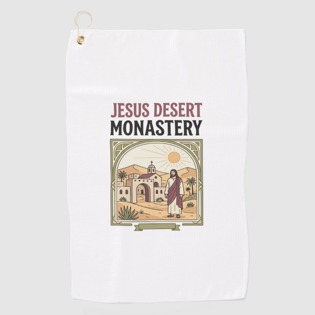 Jesus Desert Monastery Jesus Desert Monastery Chri Golf Towel (Front)