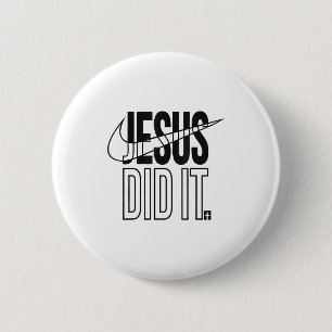 Jesus Did It Religious Cross Christian 6 Cm Round Badge
