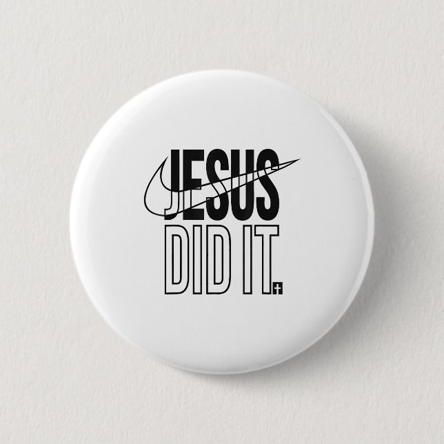 Jesus Did It Religious Cross Christian  6 Cm Round Badge (Front)