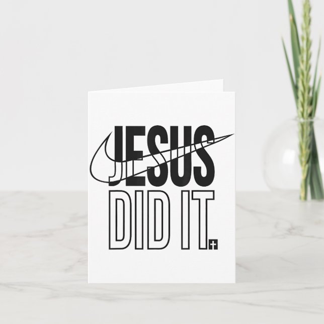 Jesus Did It Religious Cross Christian  Card (Front)