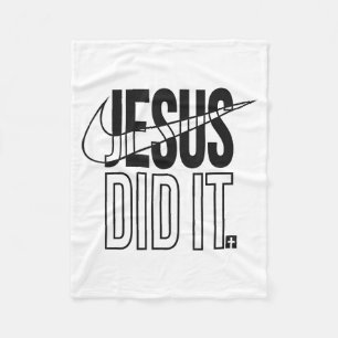 Jesus Did It Religious Cross Christian Fleece Blanket