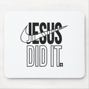 Jesus Did It Religious Cross Christian Mouse Mat