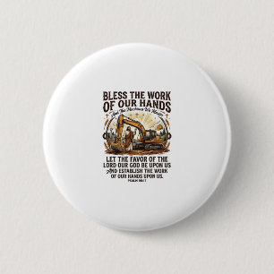 Jesus Diesel Mechanic Heavy Equipment Shirt Faith 6 Cm Round Badge
