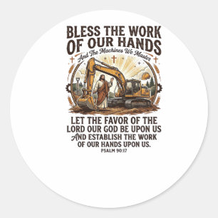 Jesus Diesel Mechanic Heavy Equipment Shirt Faith  Classic Round Sticker