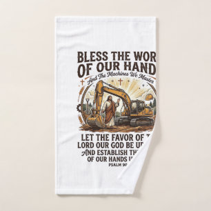 Jesus Diesel Mechanic Heavy Equipment Shirt Faith Hand Towel