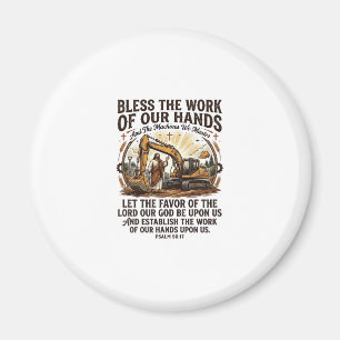 Jesus Diesel Mechanic Heavy Equipment Shirt Faith Magnet