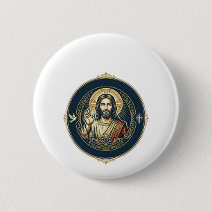 Jesus Digital Artist iPad Art T-Shirt Inspirationa 6 Cm Round Badge