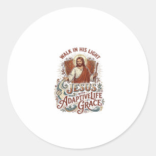 Jesus Disability Encouragement T-Shirt Inspiration Classic Round Sticker