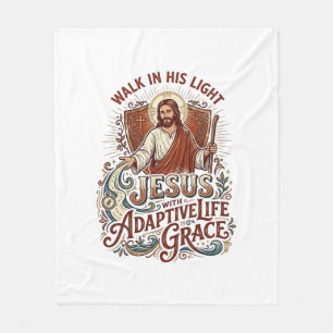 Jesus Disability Encouragement T-Shirt Inspiration Fleece Blanket