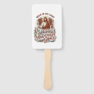Jesus Disability Encouragement T-Shirt Inspiration Hand Fan
