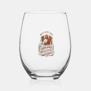 Jesus Disability Encouragement T-Shirt Inspiration Stemless Wine Glass