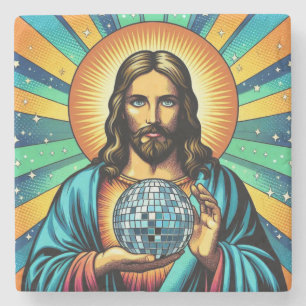 Jesus disco coasters! stone coaster