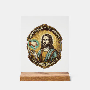 Jesus Dislike Button Social Media Hater Troll Humo Acrylic Sign